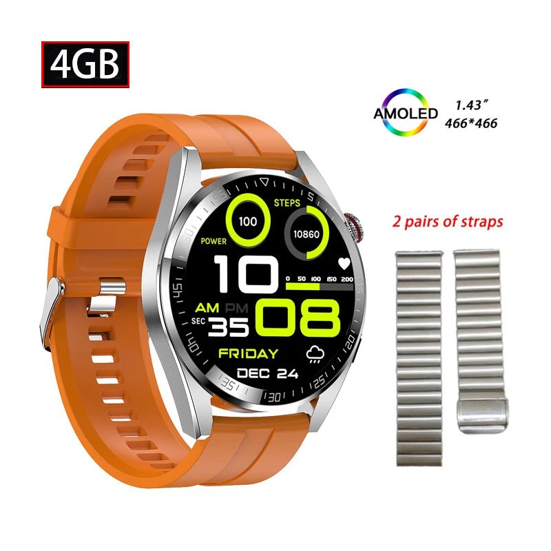 Montre intelligente AMOLED Z30 Pro pour hommes et femmes, montres-bracelets numériques, bracelet de fitness, musique locale, montre-bracelet électronique, 1.43" - Golden High-Tech