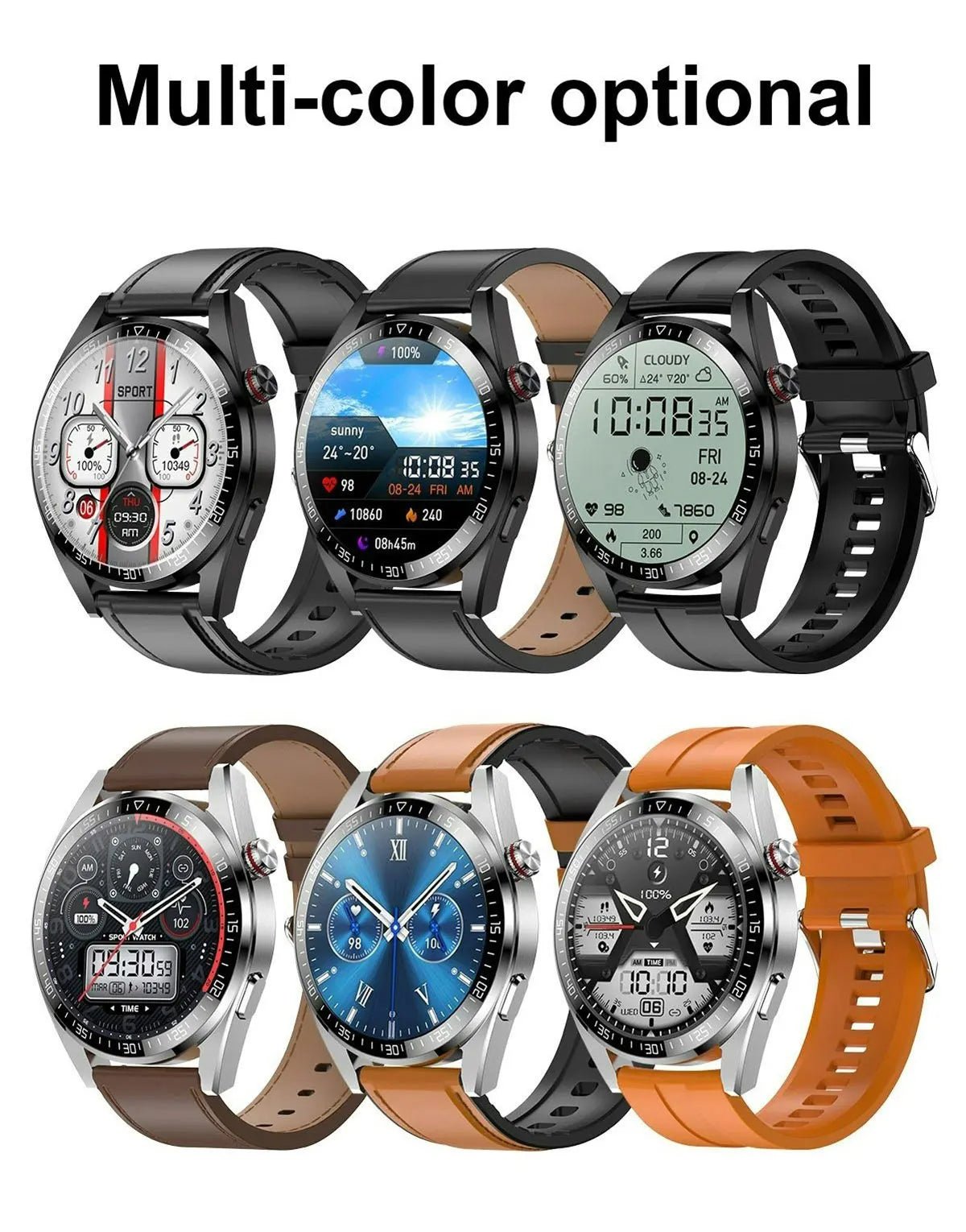 Montre intelligente AMOLED Z30 Pro pour hommes et femmes, montres-bracelets numériques, bracelet de fitness, musique locale, montre-bracelet électronique, 1.43" - Golden High-Tech