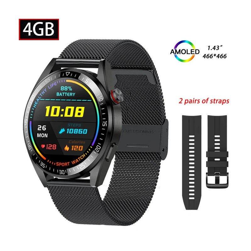 Montre intelligente AMOLED Z30 Pro pour hommes et femmes, montres-bracelets numériques, bracelet de fitness, musique locale, montre-bracelet électronique, 1.43" - Golden High-Tech
