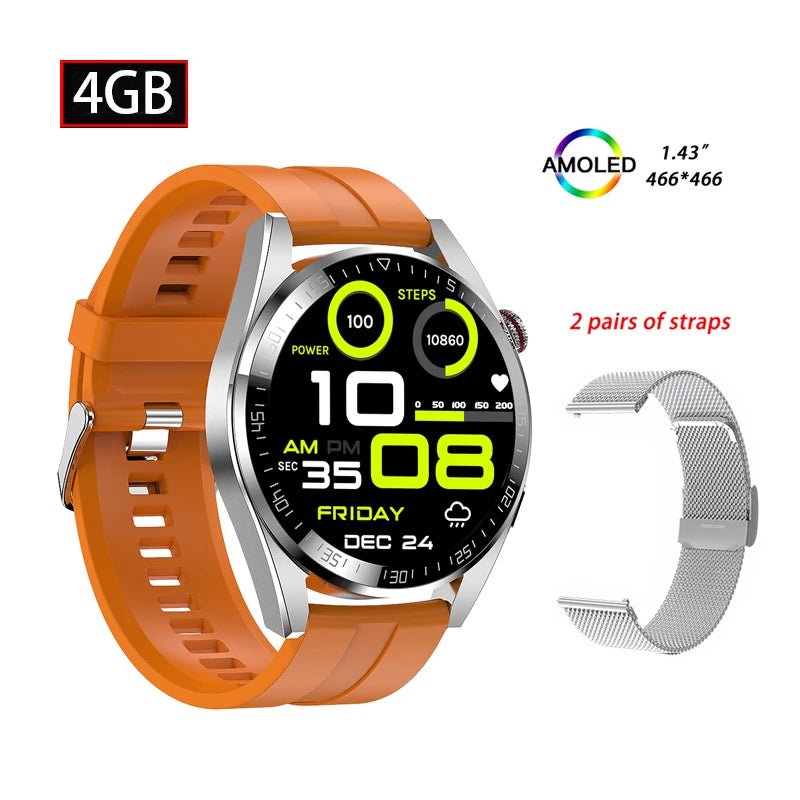 Montre intelligente AMOLED Z30 Pro pour hommes et femmes, montres-bracelets numériques, bracelet de fitness, musique locale, montre-bracelet électronique, 1.43" - Golden High-Tech