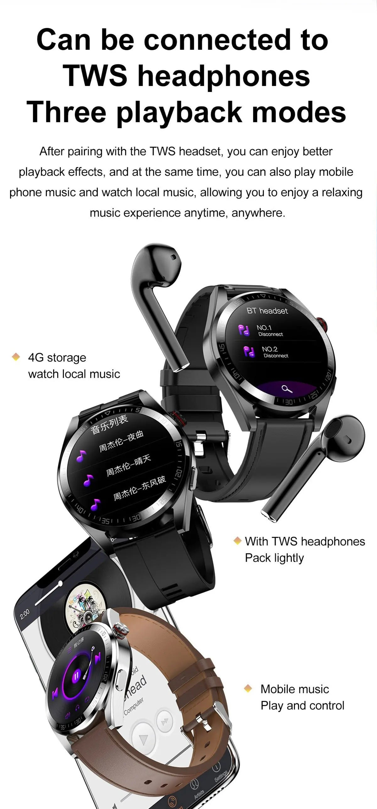 Montre intelligente AMOLED Z30 Pro pour hommes et femmes, montres-bracelets numériques, bracelet de fitness, musique locale, montre-bracelet électronique, 1.43" - Golden High-Tech