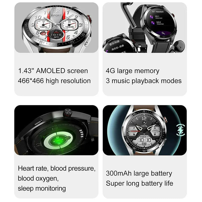 Montre intelligente AMOLED Z30 Pro pour hommes et femmes, montres-bracelets numériques, bracelet de fitness, musique locale, montre-bracelet électronique, 1.43" - Golden High-Tech