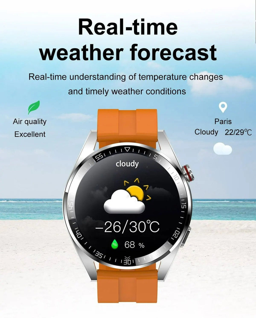 Montre intelligente AMOLED Z30 Pro pour hommes et femmes, montres-bracelets numériques, bracelet de fitness, musique locale, montre-bracelet électronique, 1.43" - Golden High-Tech