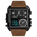 Multifunctional Sports Watch Men's Large Dial Digital Dual Display Electronic Watch Waterproof Belt Men's Watch Cross-border Foreign Trade Watch - Golden High-Tech