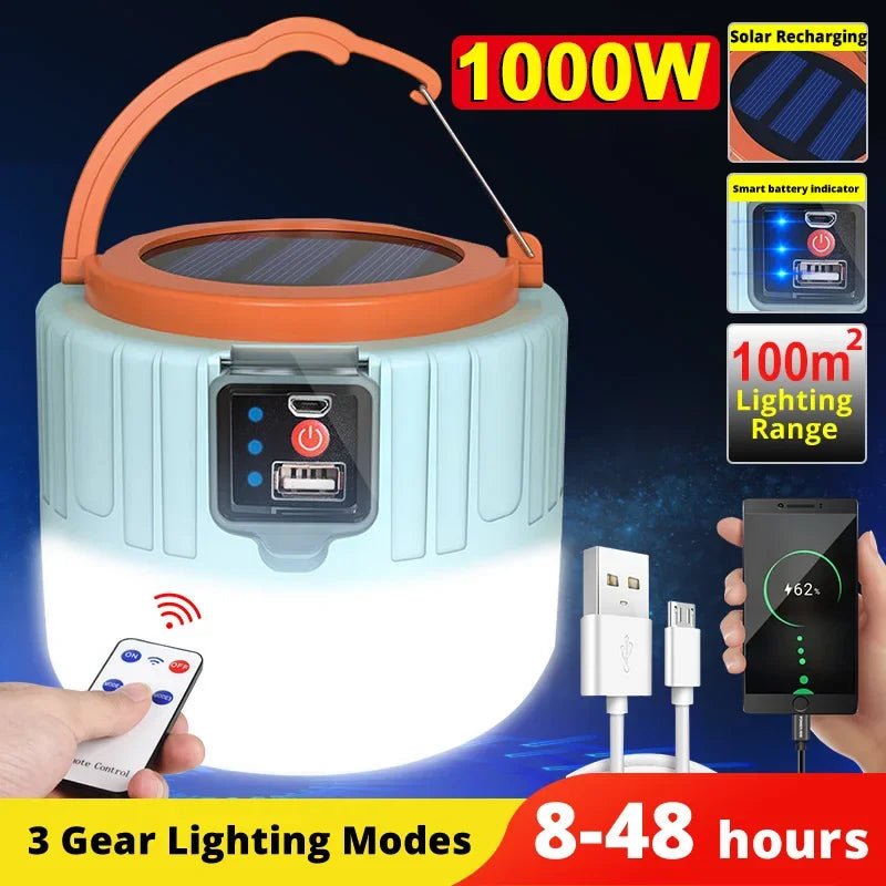 Projecteur LED Camping Rechargeable Multifonction