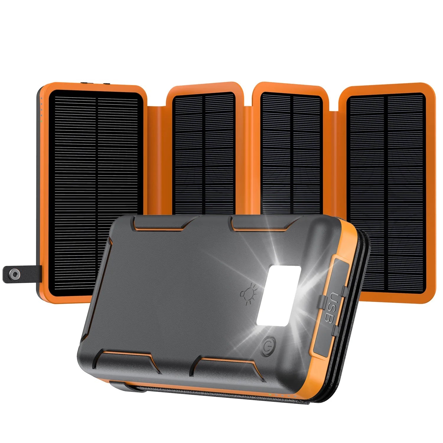 Portable Solar Power Bank,50000mAh External Solar Power Supply,Compatible with IOS Android USB-A And USB-C Charging Outdoor Camp - Golden High-Tech