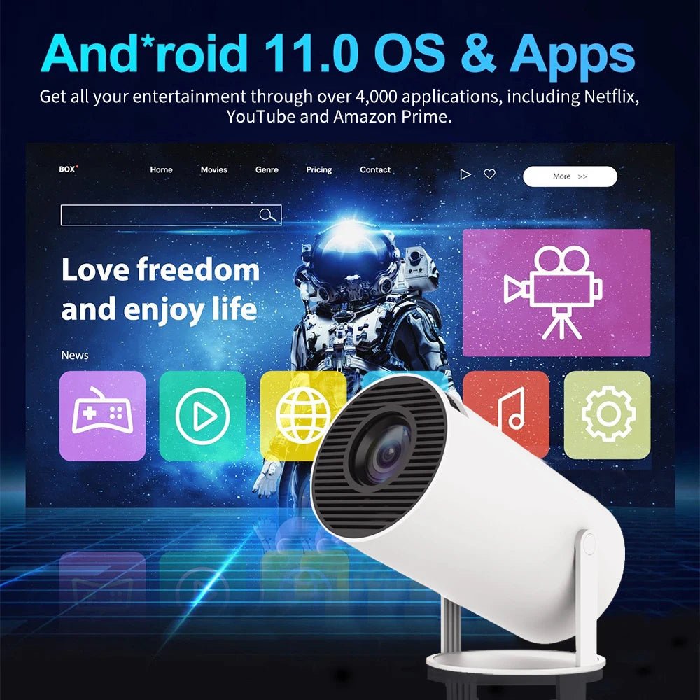 Projecteur de jeu 3D 2 en 1, contrôleur F300, boîtier TV, Android 11, 5G, WIfi, Playstore, cinéma maison, extérieur, mini projecteur portable 4k - Golden High-Tech