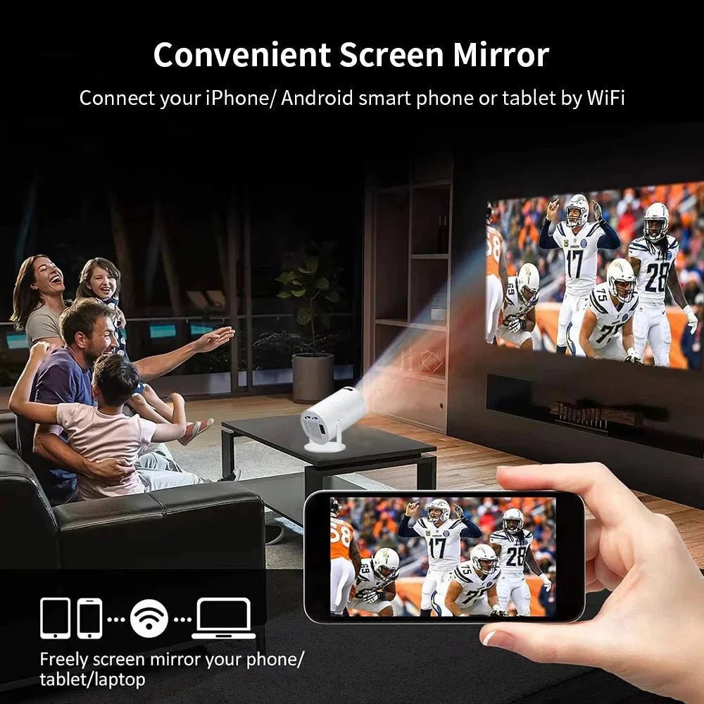 Salange P300 Mini Portable Projector - 4K 8K Video Decoding, 720P HD, Android 11, Wi-Fi, BT 5.1 - Golden High-Tech