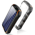 Solar Power Bank 26800mAh Waterproof Portable Solar Panel Fast Charger Powerbank External Battery Power Bank with Camping Light - Golden High-Tech