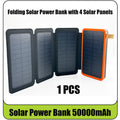 Solar Power Bank 50000mAH Folding Solar Panels 5V 2A USB Output Portable Outdoor Camping Sun Power For IPhone Android - Golden High-Tech
