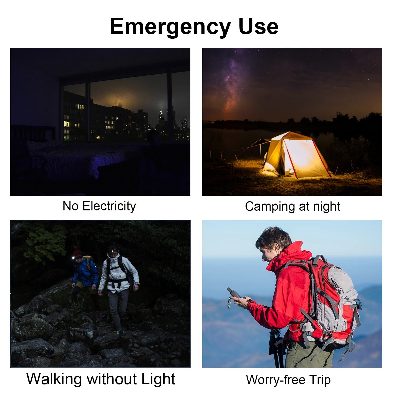 Solar power bank 50000mAh with built-in cable, lightweight and large capacity universal mobile power supply for mobile phones - Golden High-Tech