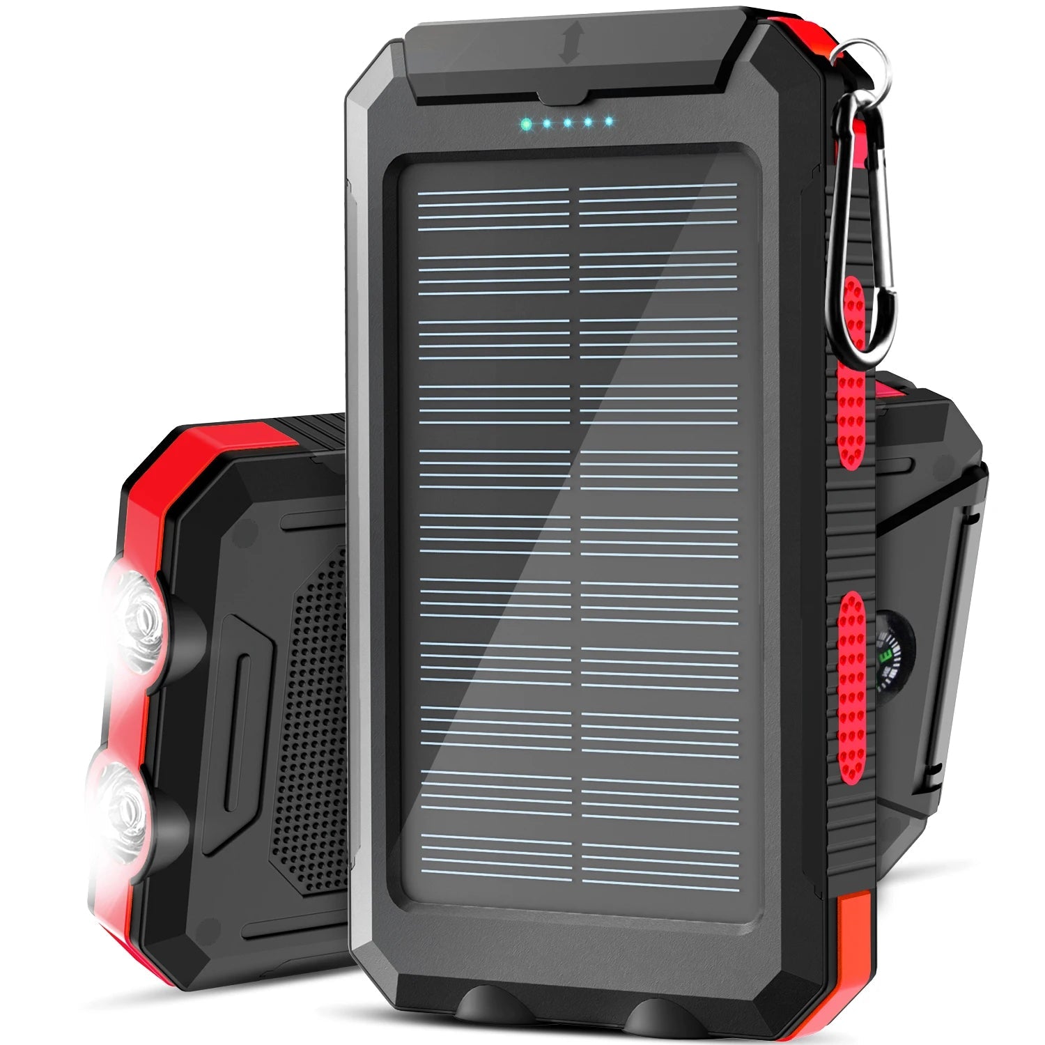 Solar power bank 50000mAh with built-in cable, lightweight and large capacity universal mobile power supply for mobile phones - Golden High-Tech