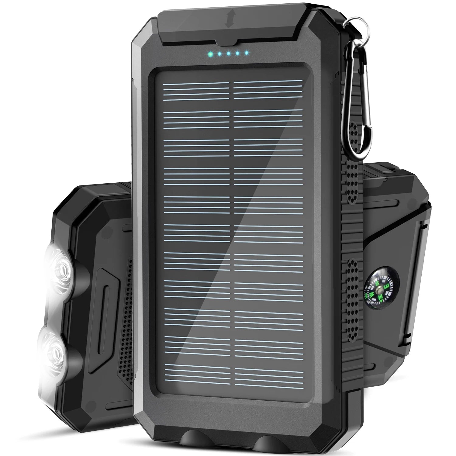 Solar power bank 50000mAh with built-in cable, lightweight and large capacity universal mobile power supply for mobile phones - Golden High-Tech