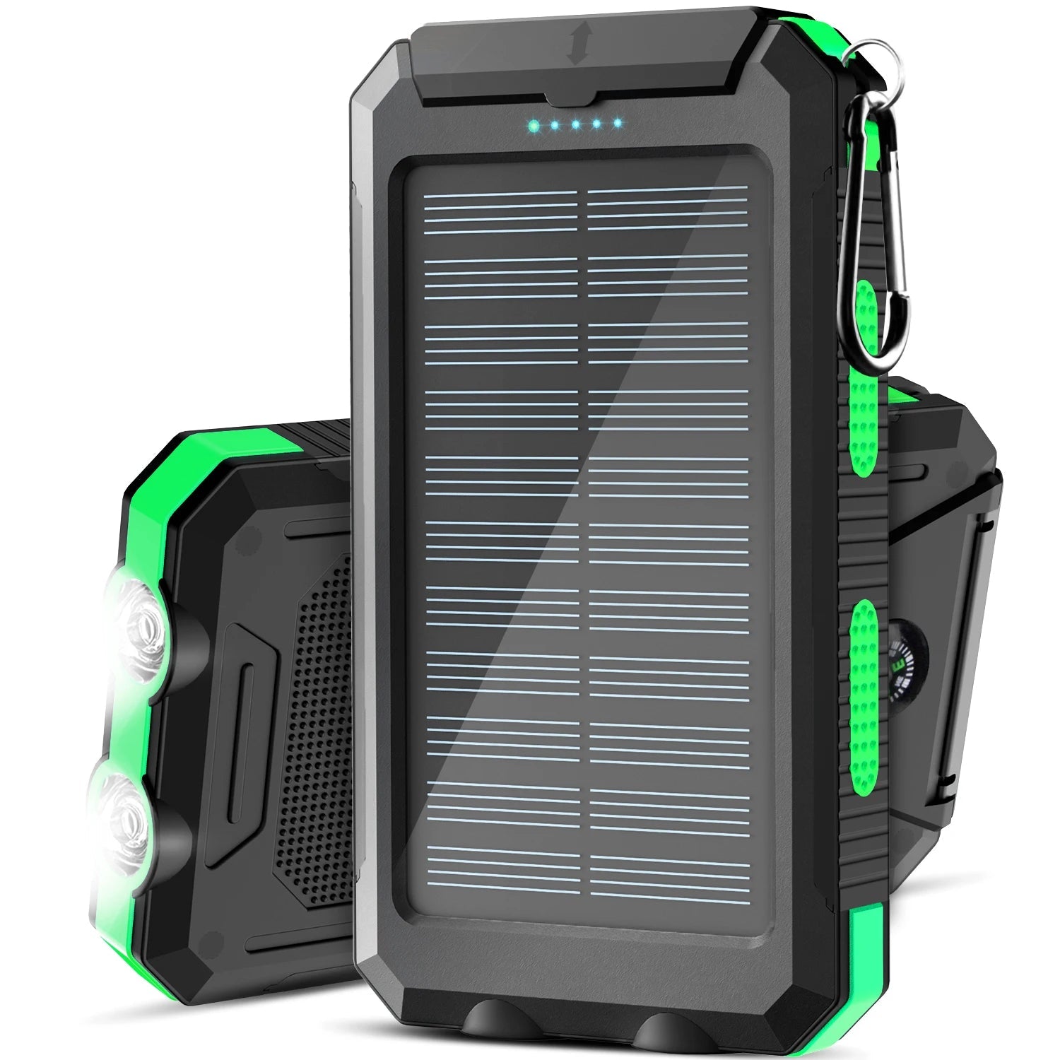 Solar power bank 50000mAh with built-in cable, lightweight and large capacity universal mobile power supply for mobile phones - Golden High-Tech