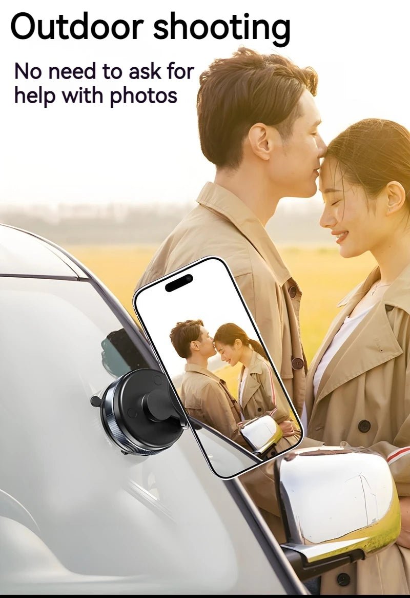 Support de chargeur sans fil magnétique à aspiration sous vide en métal 15W 360 ° Giroir compatible avec les smartphones, pour voiture, salle de bain, salle de sport - Golden High-Tech