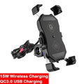 Support de téléphone portable pour moto avec chargeur sans fil USB Qi QC 3.0, support de smartphone pour moteur de scooter et vélo de course - Golden High-Tech