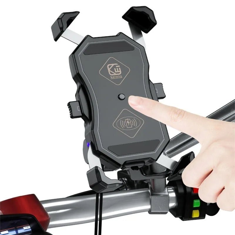 Support de téléphone portable pour moto avec chargeur sans fil USB Qi QC 3.0, support de smartphone pour moteur de scooter et vélo de course - Golden High-Tech