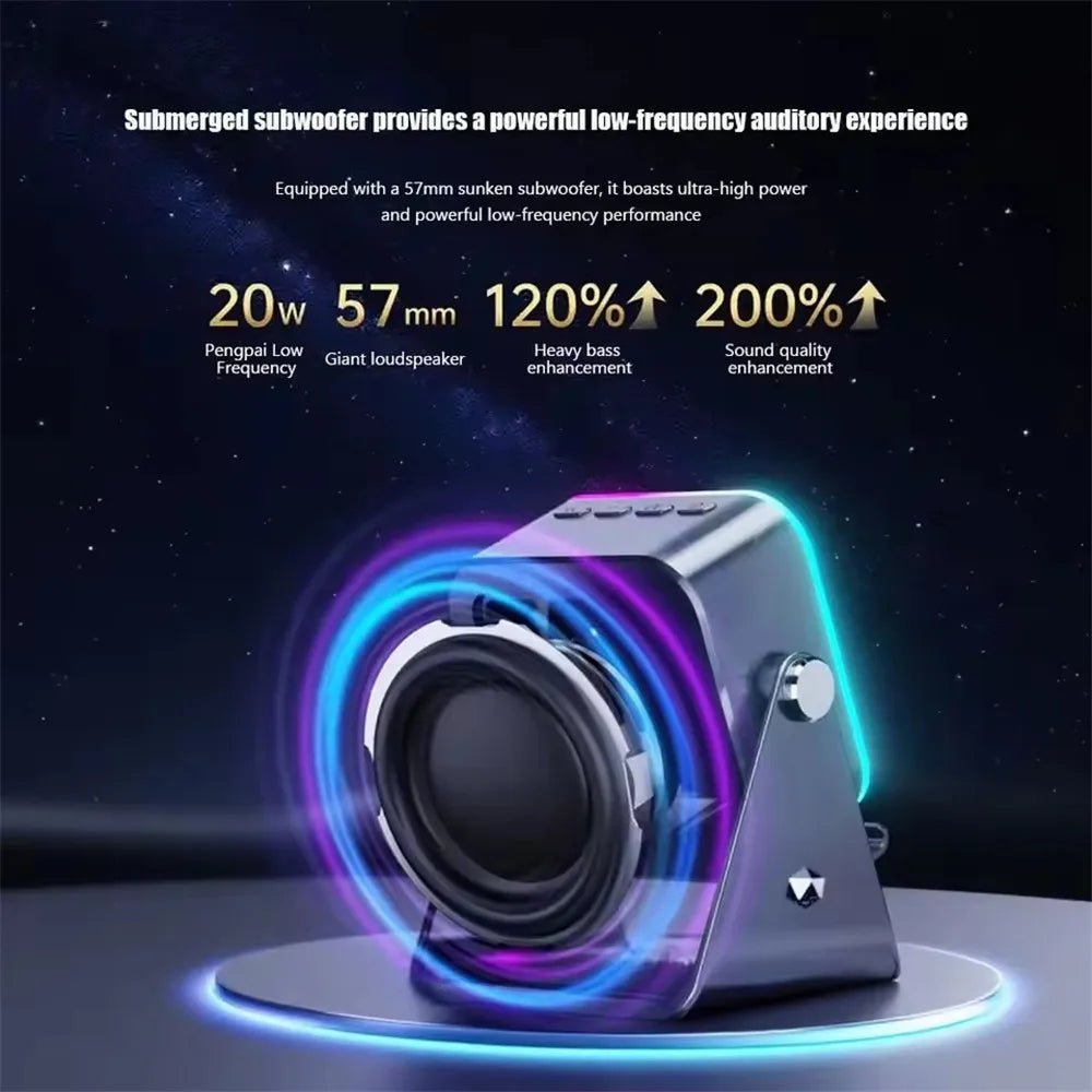 Support de téléphone réglable 2 en 1 avec haut-parleur Bluetooth et lumière RGB, support de bureau pour regarder des films, compatible avec les smartphones iPhone et Android - Golden High-Tech