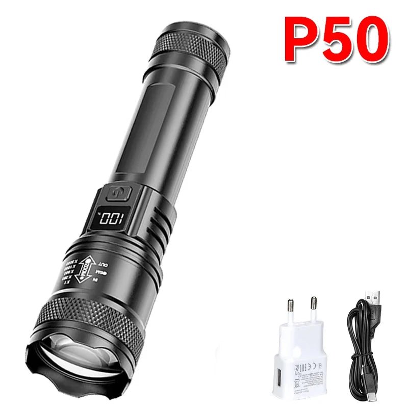 Torche LED P50 Haute Puissance 2000LM - Golden High-Tech