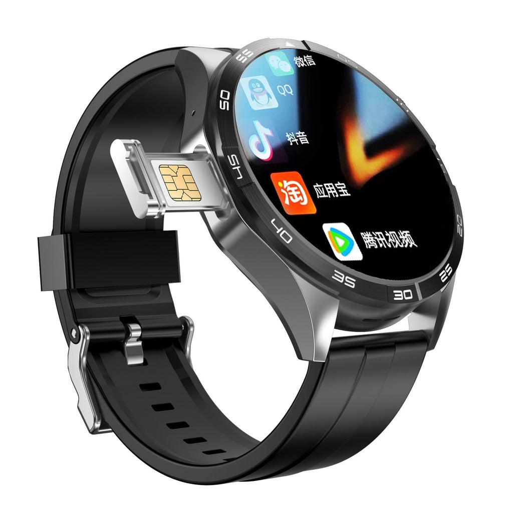 WATCH 4 Cellular Card Smart Watch Free Download Running Single Camera nfc Game Heart Rate Monitoring - Golden High-Tech