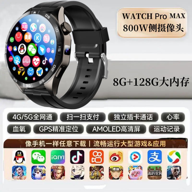 WATCH 4 Cellular Card Smart Watch Free Download Running Single Camera nfc Game Heart Rate Monitoring - Golden High-Tech