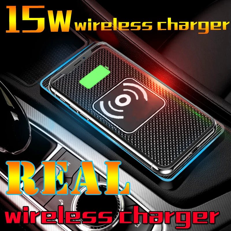 Wireless Car Charger Charging Pad 15w Non Slip Qi Fast Charger For Car Wireless Phone Charger For Android For IPhone 11/12/13/14 - Golden High-Tech