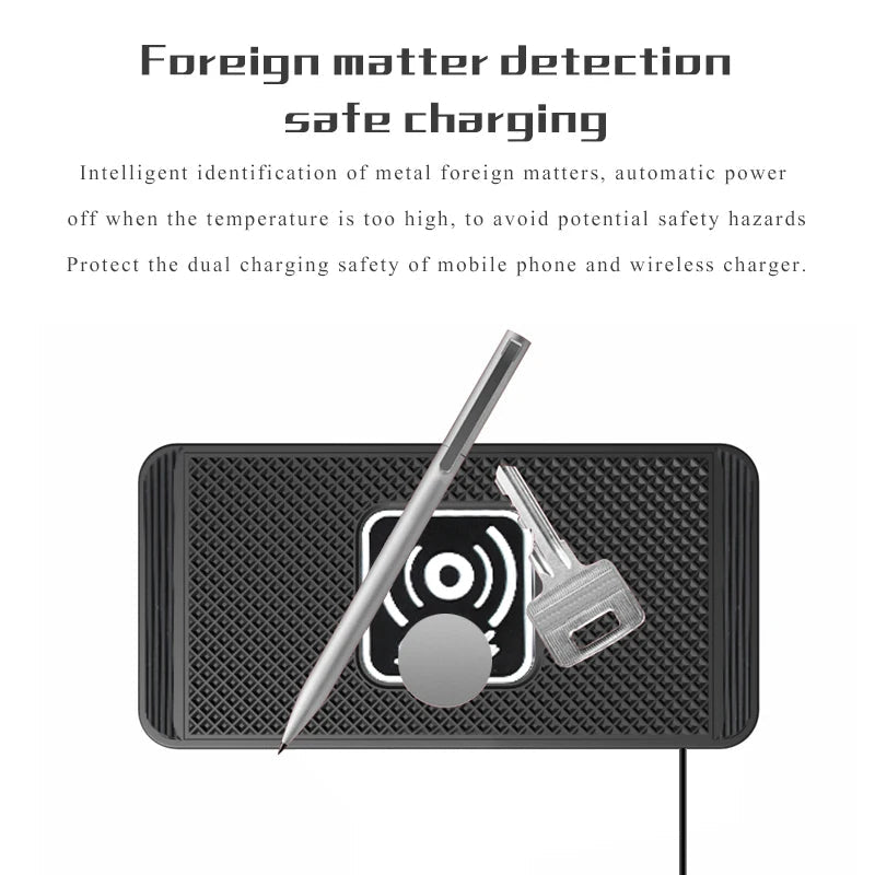 Wireless Car Charger Charging Pad 15w Non Slip Qi Fast Charger For Car Wireless Phone Charger For Android For IPhone 11/12/13/14 - Golden High-Tech