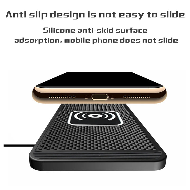 Wireless Car Charger Charging Pad 15w Non Slip Qi Fast Charger For Car Wireless Phone Charger For Android For IPhone 11/12/13/14 - Golden High-Tech