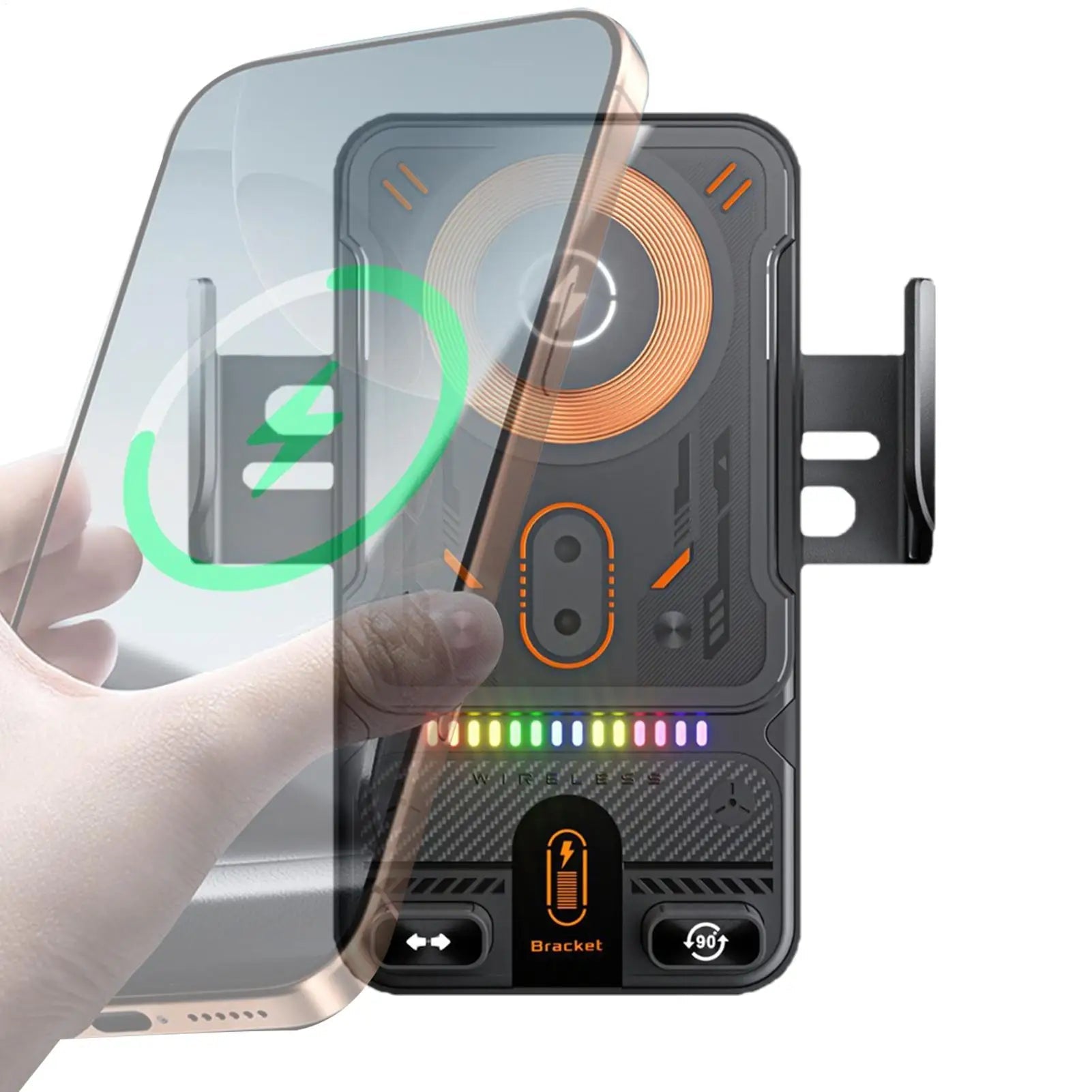 Wireless Phone Charger for Car 15W Fast Charging Air Vent Cradles Auto Clamping Phone Holders for Music Control Video Streaming - Golden High-Tech