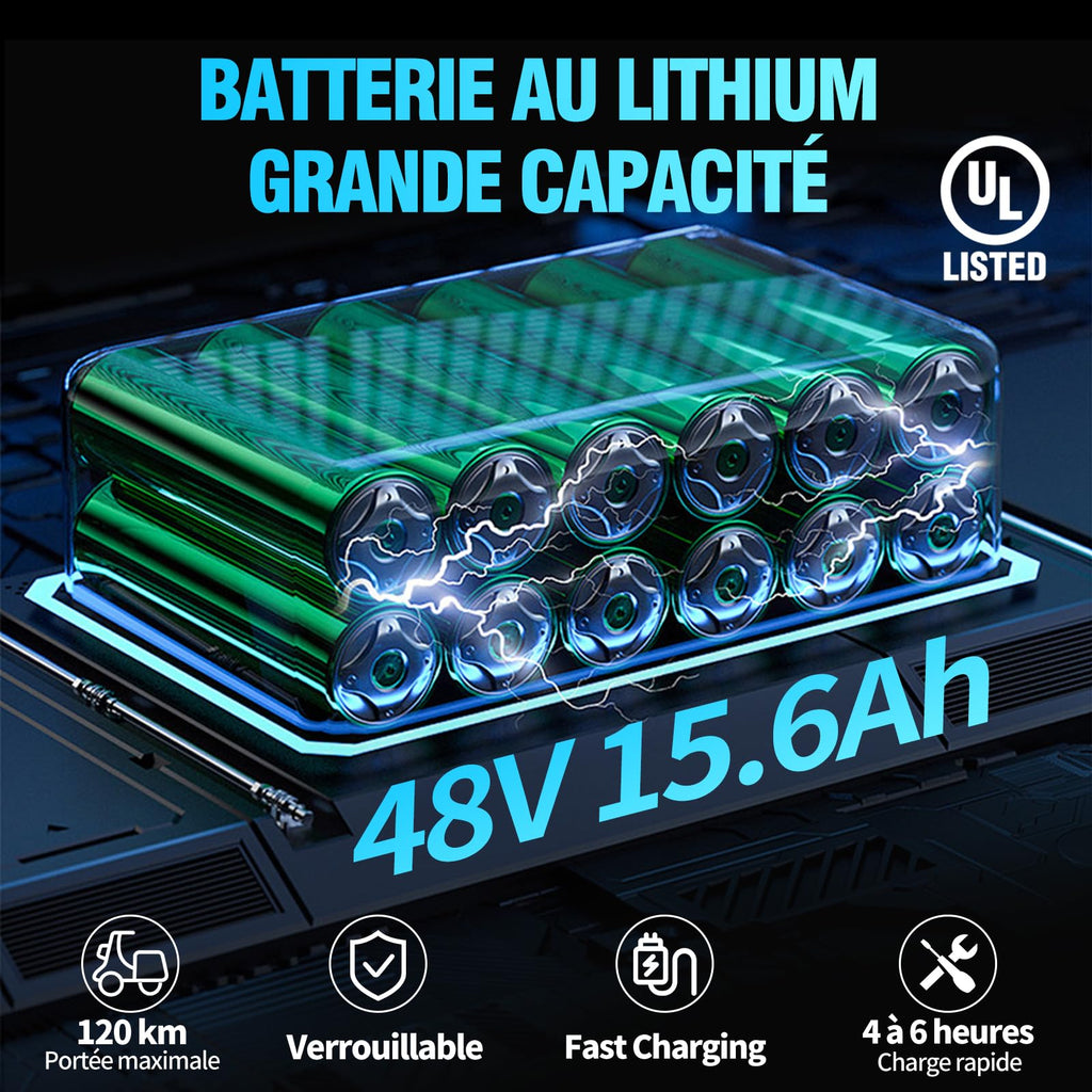 YVY Vélo Électrique, Batterie Amovible 20/40Ah, Autonomie 120km/150km/300km, Fat Bike Électrique, VTT Électrique 7 Vitesses, E-Bike Double Suspension, Double Disque, Écran LCD - Golden High-Tech